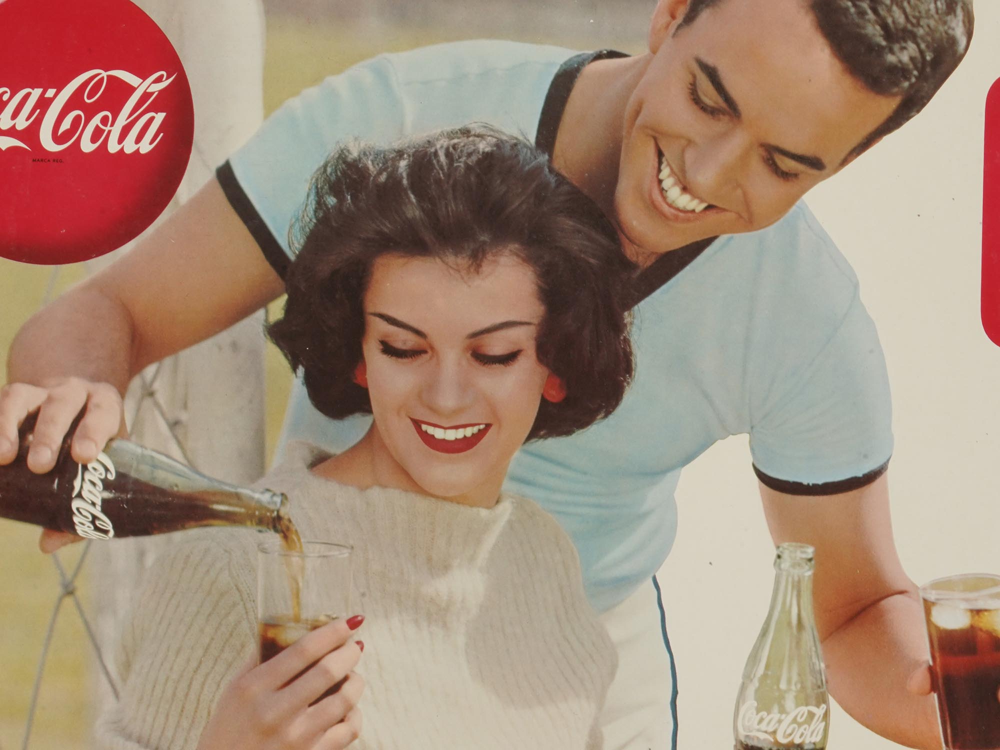 VINTAGE DANISH COCA COLA ADVERTISEMENT POSTER PIC-2